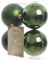 Mystic christmas kerstboom decoratie kerstballen 10 cm groen 4 stuks