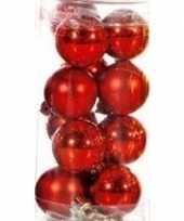 Rode kerstballen 12 stuks 3 cm