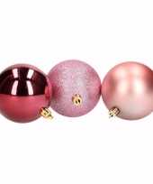 Sensual christmas 12 delige kerstballen set roze bordeaux