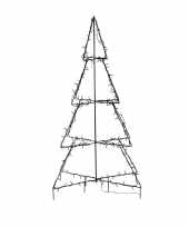Verlichte figuren zwarte lichtboom metalen boom kerstboom met 160 led lichtjes 126 cm