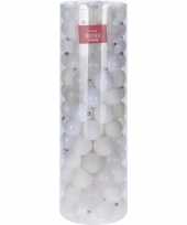 Witte kerstballen set 6 cm